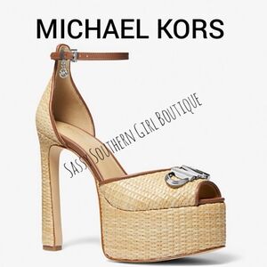 🆕⭐ Micheal Kors Straw Wicker Platform Sandals